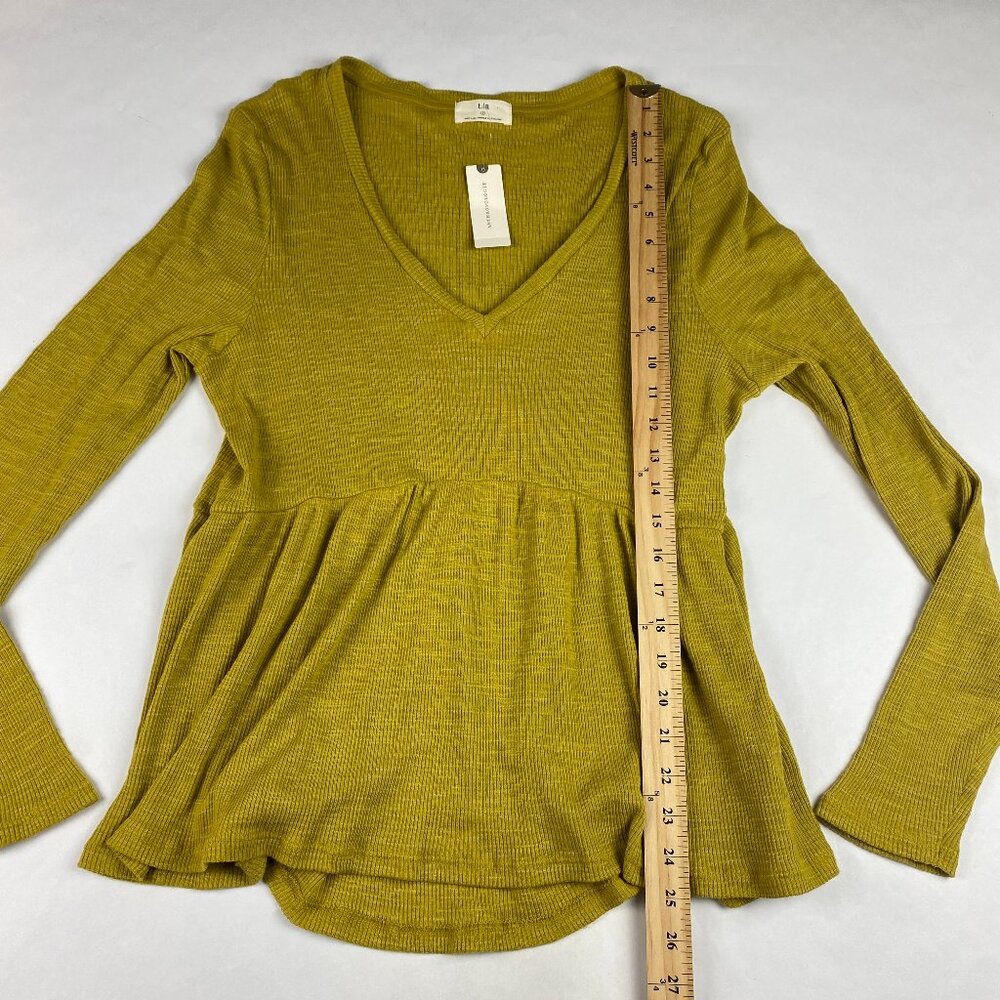 NWT Anthropologie T.La Gold Babydoll Peplum Top Women's Size Large - Picture 10 of 14